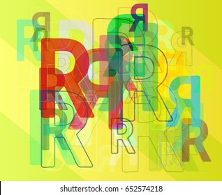 Alphabet R template icon
