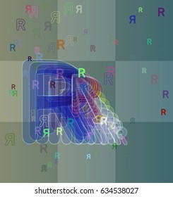 Alphabet R template pattern