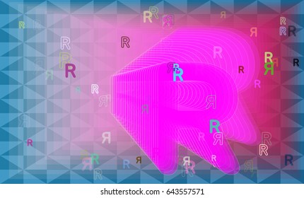 Alphabet R texture elements