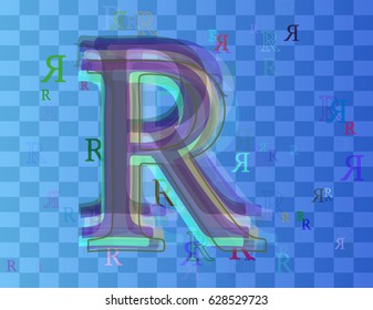 Alphabet R texture pattern