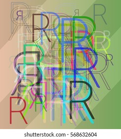 Alphabet R texture template