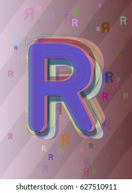 Alphabet R Texture Template Stock Vector (Royalty Free) 627510911 ...