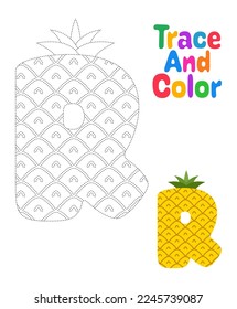 Alphabet R tracing worksheet for kids