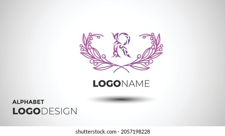 Alphabet R Vector Logo Design with Gradient  Alphabet Logo
