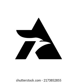 Alphabet RA o AR ilustración monograma vectorial logotipo con cabeza de águila, logotipo RA con águila