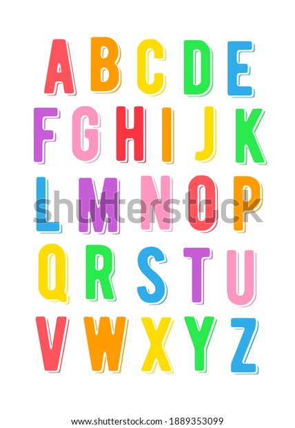 Alphabet Rainbow Colorful Design Illustration Kids Stock Vector 