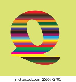 alphabet rainbow font colorful alphabet Q design