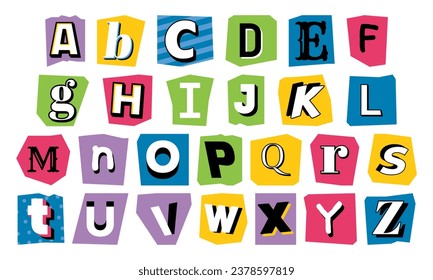 Alphabet Ransom Note Letter Illustration