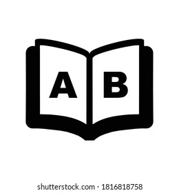 alphabet reading icon.dictionary,study (vector illustration)