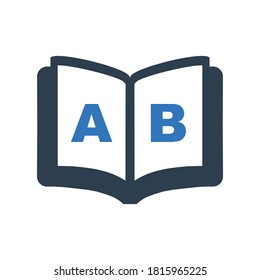 alphabet reading icon.study,alphabet (vector illustration)