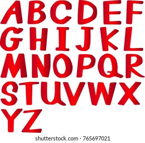 alphabet in red