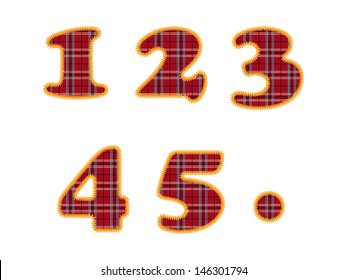 Alphabet with Red Fabric Texture