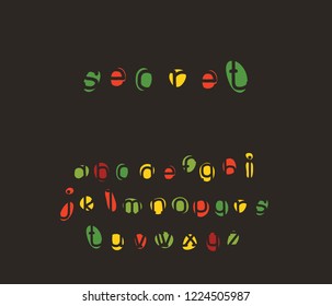 Alphabet retro design. Lowercase letters, serif font. EPS 10