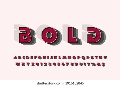 Schriftart mit Alphabet-Retro-Schrift, Schriftdesign, roter und grauer Hintergrund