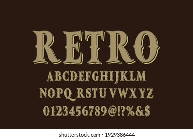 Alphabet Retro Font, Typeface Design, Brown Vector Background