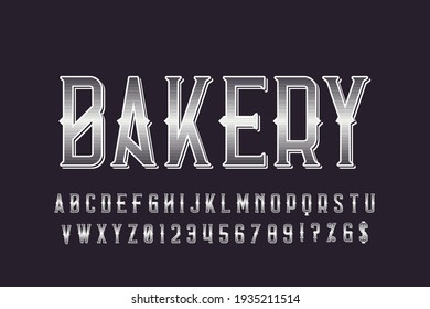 alphabet retro font, typeface design, violet vector background