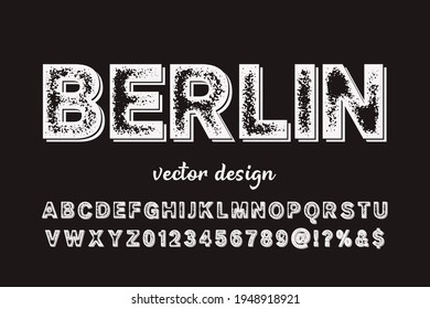 alphabet retro font, typeface design, brown and gray vector background