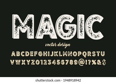 fuente retro alfabeto, diseño de tipo de letra, fondo vectorial verde y gris