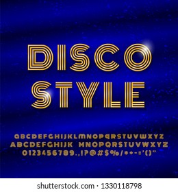 Alphabet In Retro Style Disco Font Effect