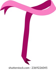 an alphabet with a ribbon theme