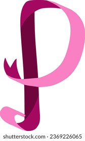 an alphabet with a ribbon theme