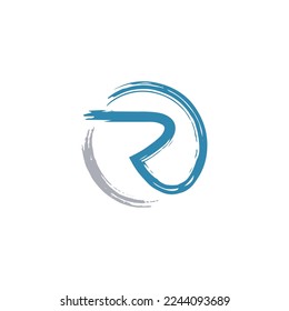 Alphabet RO or OR brush vector logo template sign