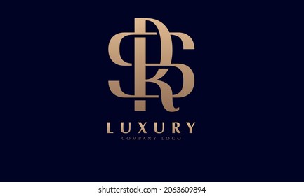 Alphabet RS or SA luxury initial letters brand monogram logo template