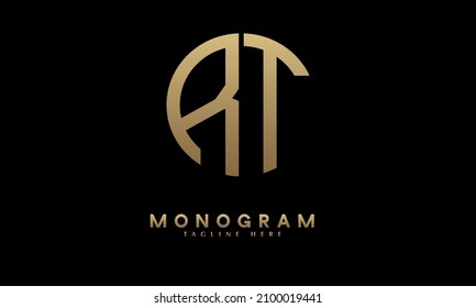 Alphabet-RT- oder TR-Illustrationenlogo-Vorlage für Monogramme in runder Form
