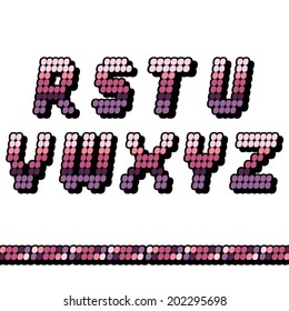 Alphabet R-Z Vector set pink