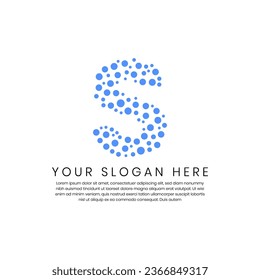 Alphabet S Abstract Logo made with Circles. Tech Logo Vector Design