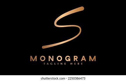 Alphabet S abstract monogram vector logo template