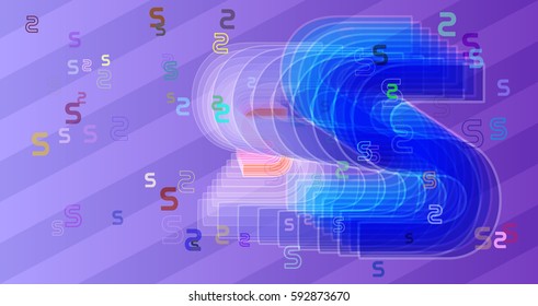 Alphabet S background vector
