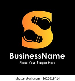 Alphabet S bulb letter vector logo template. suitable for business, education and arts