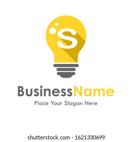 Alphabet S bulb vector logo template. suitable for business, education and arts
