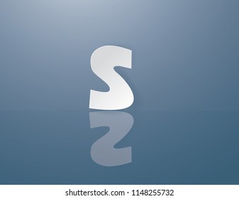 Alphabet S calligraphy Sample Styles paper on blue background.Vector craft and illustration style