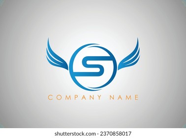 Alphabet S falcon logo in modern and simple Eagle  