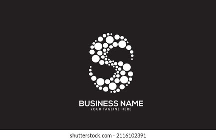 Alphabet S initial making with stone vector logo template