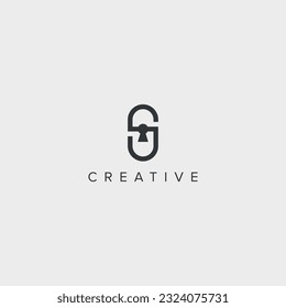 Alphabet S letter lock logo vector template illustration.