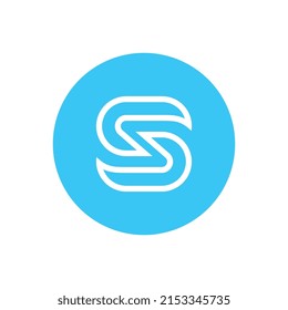 Logo de Alphabet S, diseño de iconos de forma circular