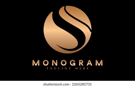 Alphabet S logo in round circle shape vector monogram logo template