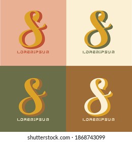 Alphabet S logo vintage with four variant colour