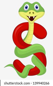 Alphabet S with snake cartoon