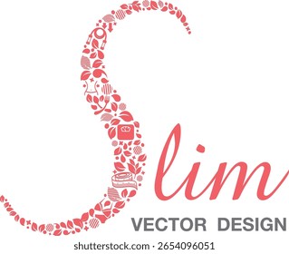 alfabeto S ortografia padrão de letra fino vetor design dietético ícone decoração abstrato 