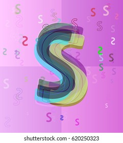 Alphabet S vector texture