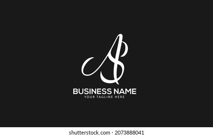 Alphabet AS or SA abstract monogram vector logo template
