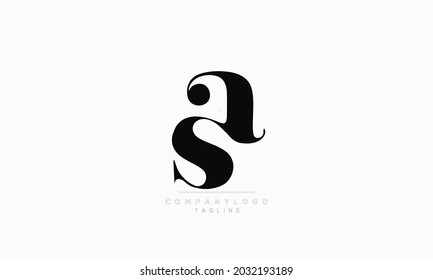 Alphabet AS SA Initial Letter Monogram Icon Logo Vektorgrafik abstrakter Web-Zeichen-Logotyp 
Markensymbole