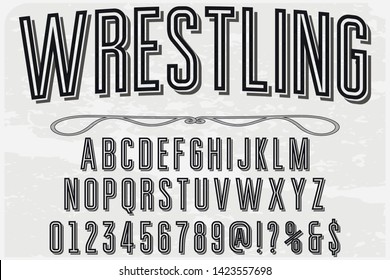 alphabet Script Typeface handcrafted handwritten vector label design old style.Shadow Effect.vintage Hand Drawn.Retro Typography.Vector Illustration. 