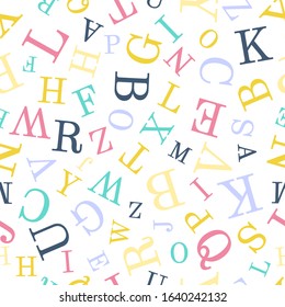 Alphabet Seamless Background Endless Vector Pattern Stock Vector ...