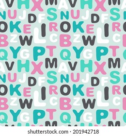 Alphabet seamless pattern. 