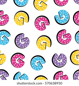 Alphabet seamless pattern background in memphis style